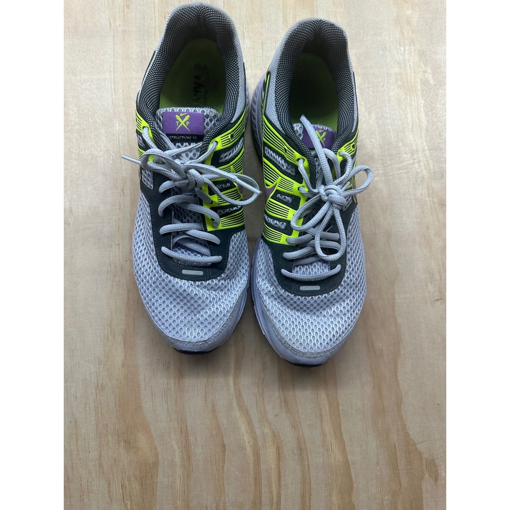 Nike Zoom Structure 16 Mens Running Shoes Grey Volt Purple 536974-553 Size 12